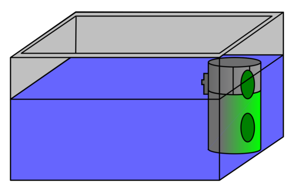 Aquarium Innenfilter schematische Dartstellung